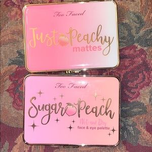 Too faced just peachy mattes, sugar peach palettes